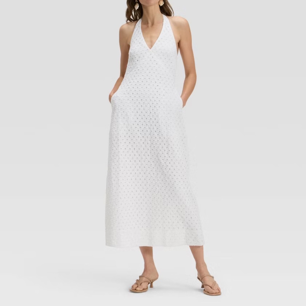 Women's Eyelet Maxi
A-Line Dress - A New
Day White S